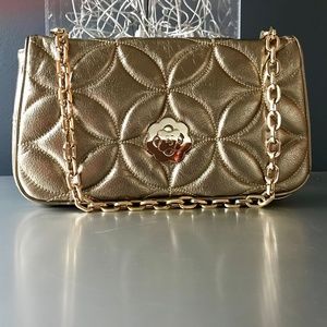 Eric Javits Metallic Leather Shoulder Bag